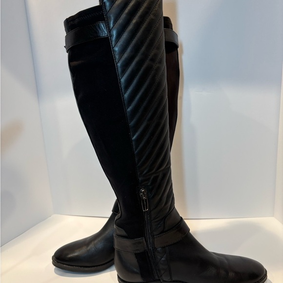 Vince Camuto Black Over the Knee Boots Quilted Design - Picture 5 of 8
